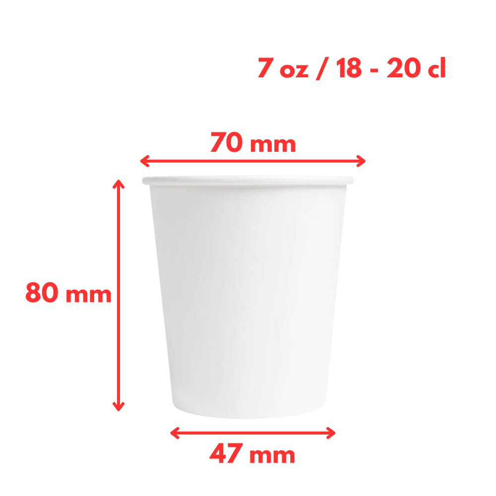 Gobelets carton blancs 18-20 cl / 6-7 oz