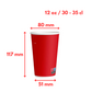 Gobelets carton rouges 33 cl / 12 oz boissons froides