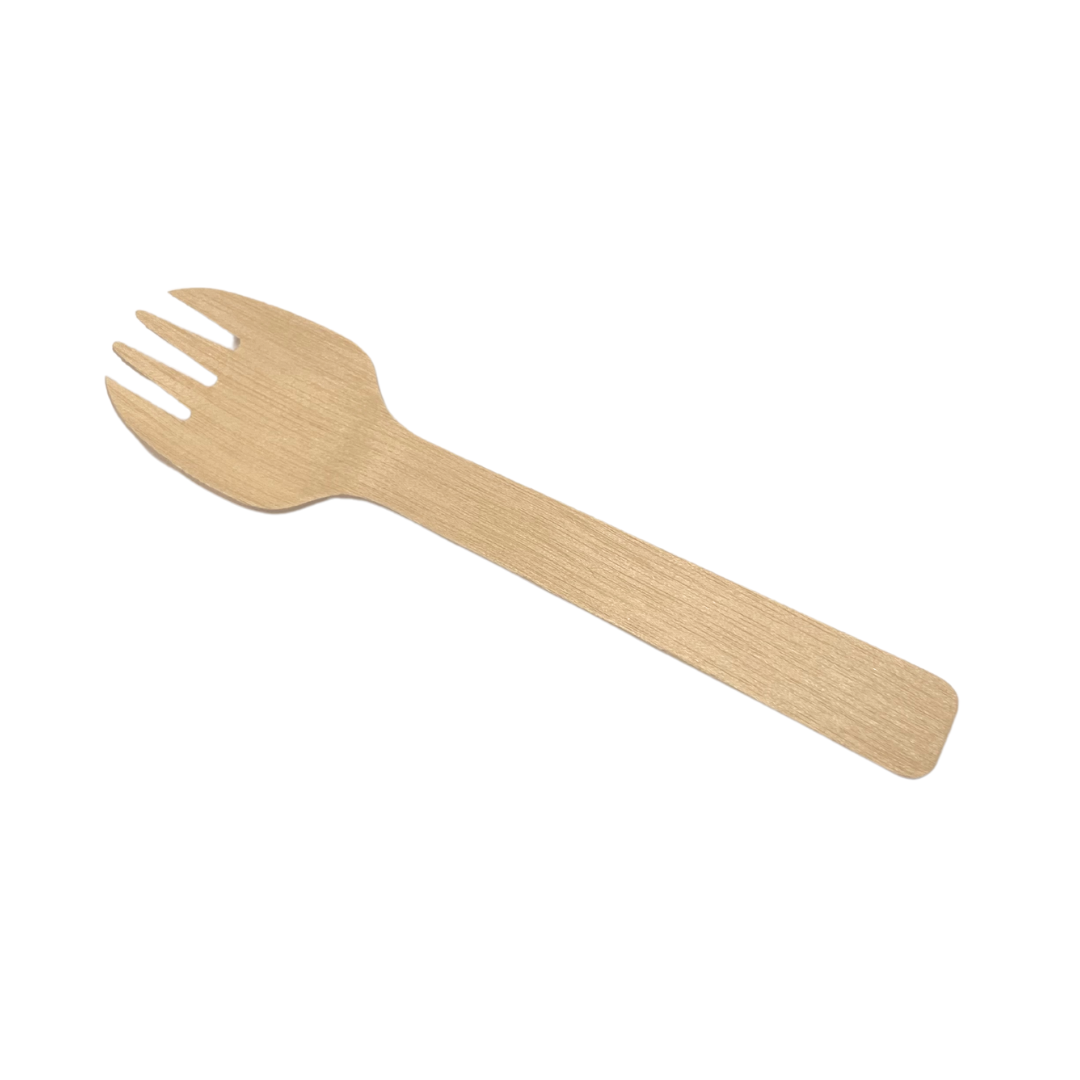 Fourchettes en bois "spork" 10,5 cm (416 000 unités)